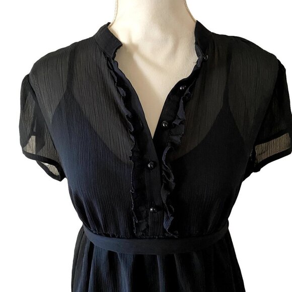 ๐ 3/$25 ๐ Merona | Sheer Dress with a Back Slip Attached | Black |Medium - Picture 2 of 10